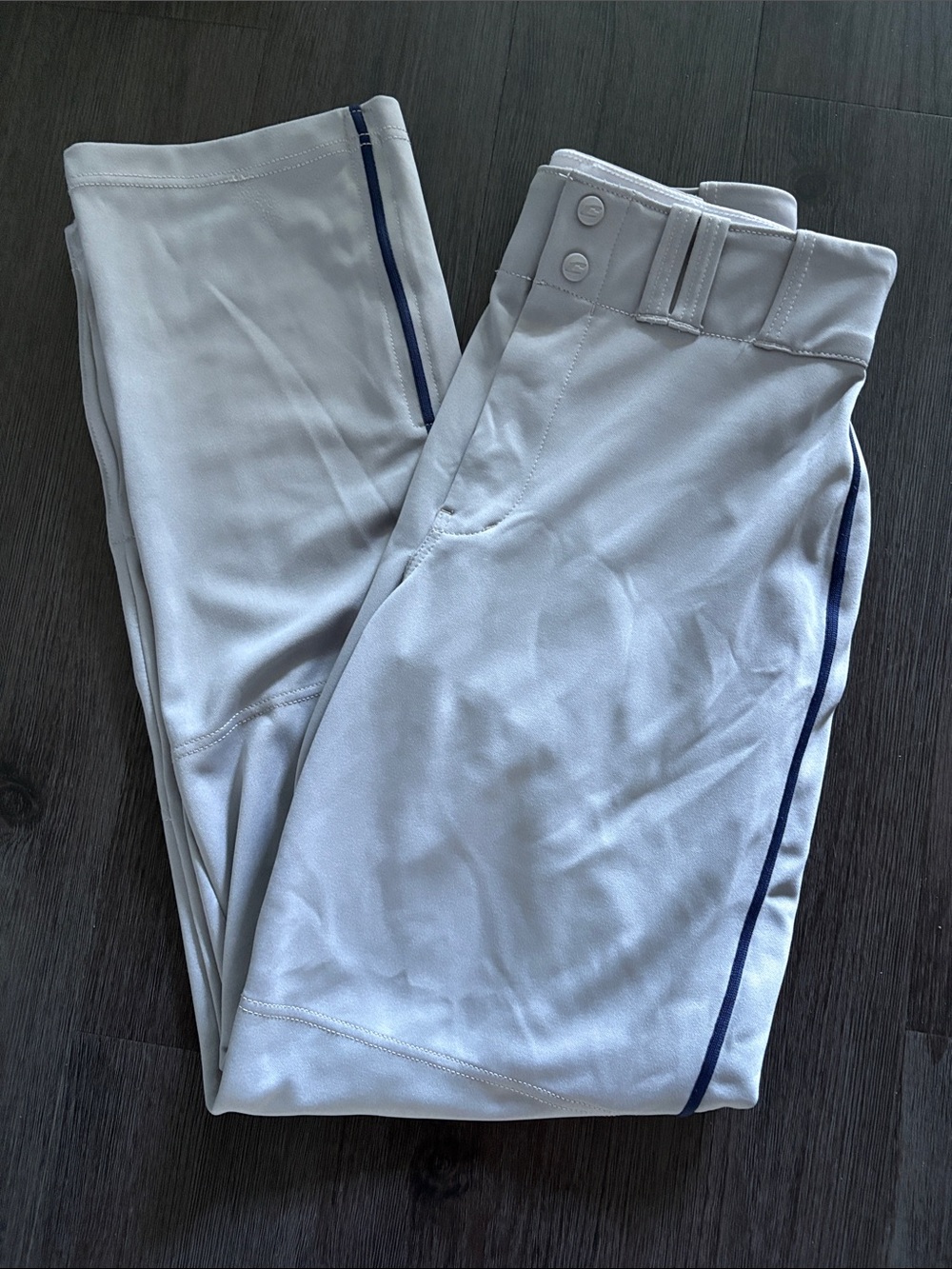 Champro Baseball Pants Gray with Navy Piping - Men’s Adult Medium